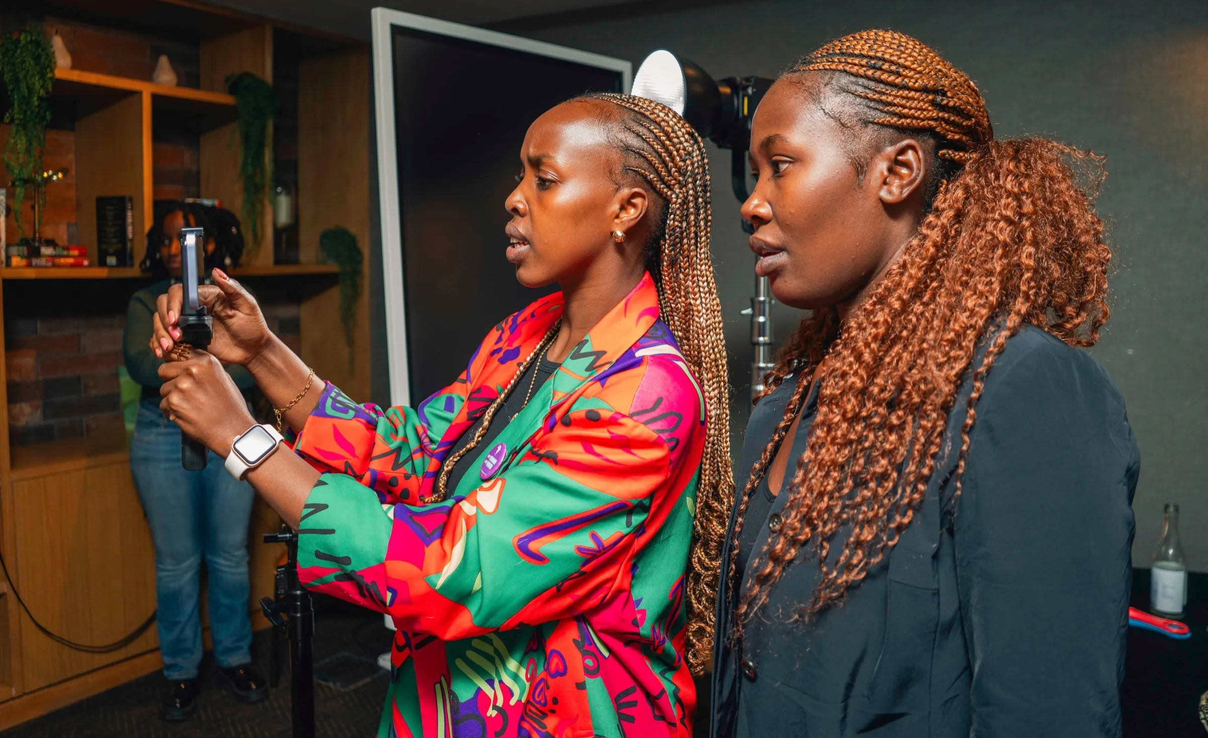 Filming content at a TWSS session in Nairobi
