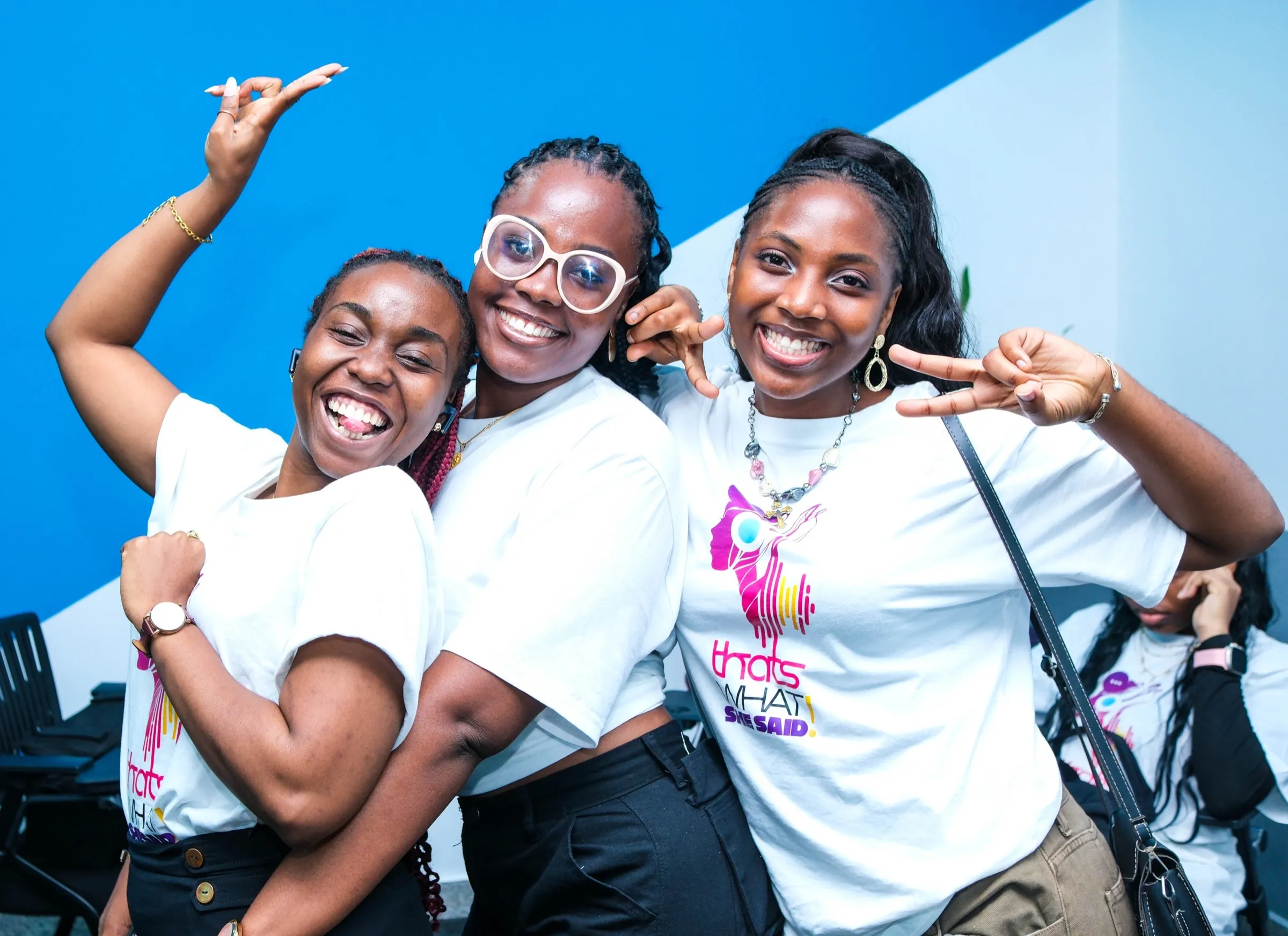 Three TWSS members celebrating in Lagos